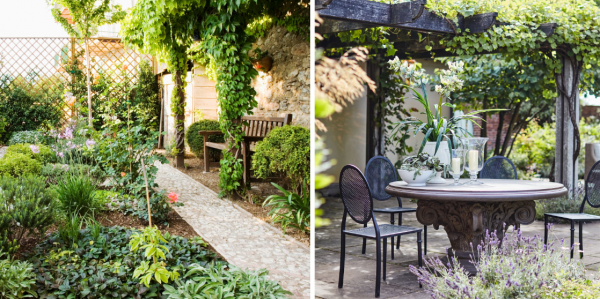 Nuansa mediterania dengan patung-patung marmer